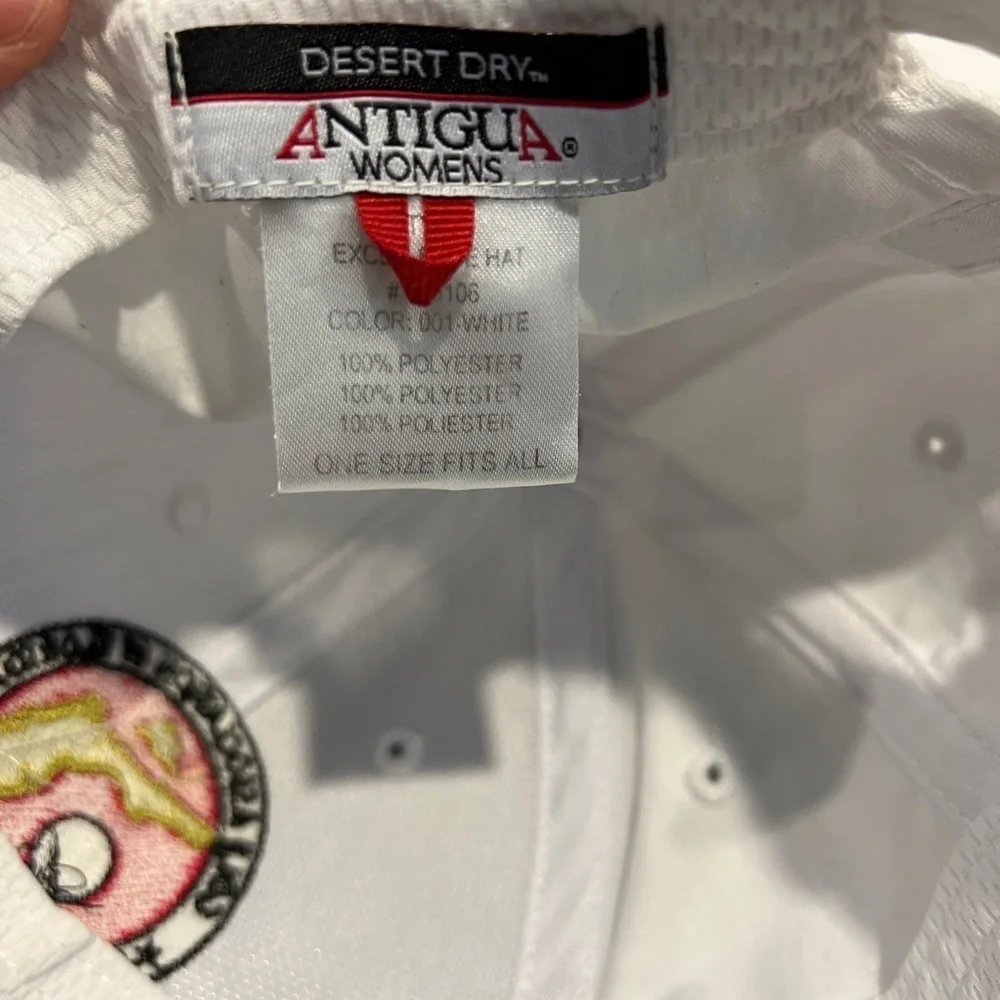 USGA Antigua Desert Dry Womens White Cap Hat Golf Association Of FL Adjustable